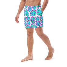 Load image into Gallery viewer, Greenflower on White - Men's Swim Trunks (Unisex Board Shorts)