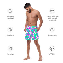 Load image into Gallery viewer, Greenflower on White - Men's Swim Trunks (Unisex Board Shorts)