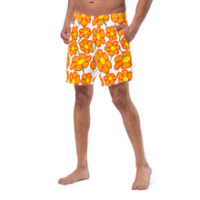 Load image into Gallery viewer, Orangeflower on White - Men's Swim Trunks (Unisex Board Shorts)