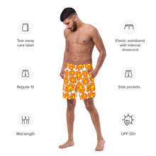 Load image into Gallery viewer, Orangeflower on White - Men's Swim Trunks (Unisex Board Shorts)