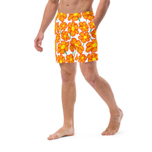 Load image into Gallery viewer, Orangeflower on White - Men's Swim Trunks (Unisex Board Shorts)