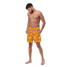 Load image into Gallery viewer, Orangeflower on Med Gray - Men's Swim Trunks (Unisex Board Shorts)