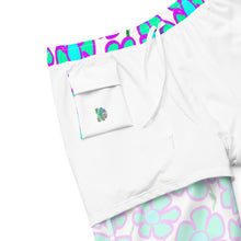 Load image into Gallery viewer, Greenflower on White - Men's Swim Trunks (Unisex Board Shorts)