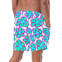 Load image into Gallery viewer, Greenflower on White - Men's Swim Trunks (Unisex Board Shorts)