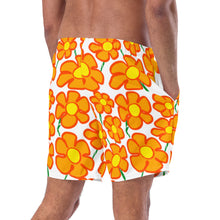 Load image into Gallery viewer, Orangeflower on White - Men's Swim Trunks (Unisex Board Shorts)