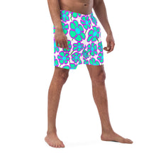 Load image into Gallery viewer, Greenflower on White - Men's Swim Trunks (Unisex Board Shorts)