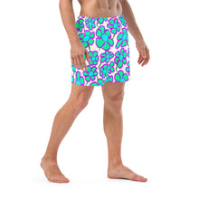 Load image into Gallery viewer, Greenflower on White - Men's Swim Trunks (Unisex Board Shorts)