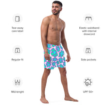 Load image into Gallery viewer, Greenflower on White - Men's Swim Trunks (Unisex Board Shorts)
