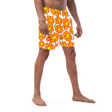Load image into Gallery viewer, Orangeflower on White - Men's Swim Trunks (Unisex Board Shorts)