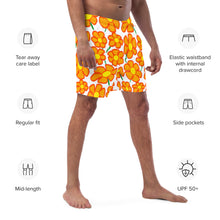 Load image into Gallery viewer, Orangeflower on White - Men's Swim Trunks (Unisex Board Shorts)