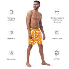 Load image into Gallery viewer, Orangeflower on White - Men's Swim Trunks (Unisex Board Shorts)