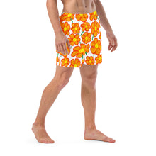 Load image into Gallery viewer, Orangeflower on White - Men's Swim Trunks (Unisex Board Shorts)