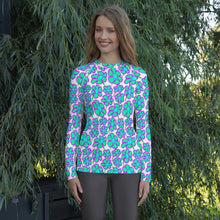 Load image into Gallery viewer, Greenflower on White - Women's Rash Guard