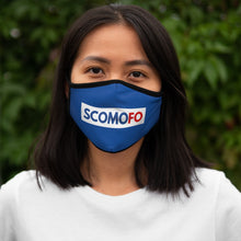 Load image into Gallery viewer, Scomofo - Fitted Polyester Face Mask (blue with black trim)