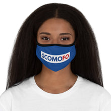 Load image into Gallery viewer, Scomofo - Fitted Polyester Face Mask (blue with black trim)