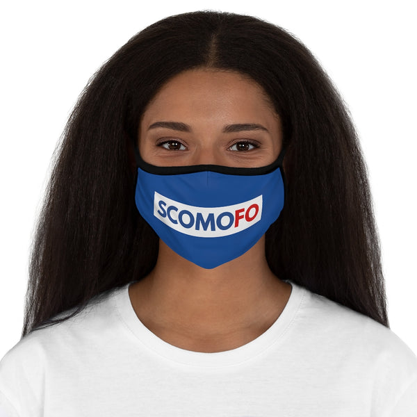 Scomofo - Fitted Polyester Face Mask (blue with black trim)