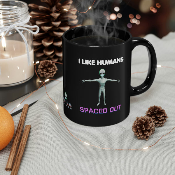 ALIEN NURSE - I Like Humans Spaced Out - Black mug 11oz