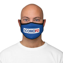 Load image into Gallery viewer, Scomofo - Fitted Polyester Face Mask (blue with black trim)