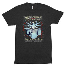 Load image into Gallery viewer, Symmetrical Drumming V4 - Unisex Tri-Blend Track Shirt - Keen Eye Design