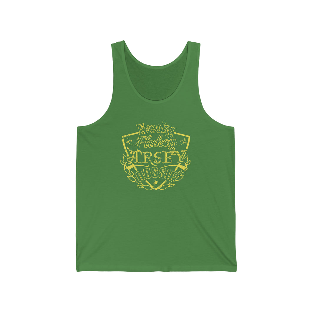 Freaky Flukey Arsey Aussie - Unisex Jersey Tank