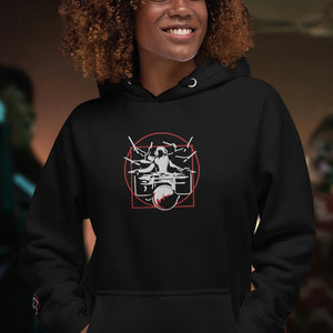 Symmetrical Drumming V24 - Embroidered Unisex Hoodie