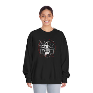 Symmetrical Drumming V24 - Unisex DryBlend® Crewneck Sweatshirt (F & B)