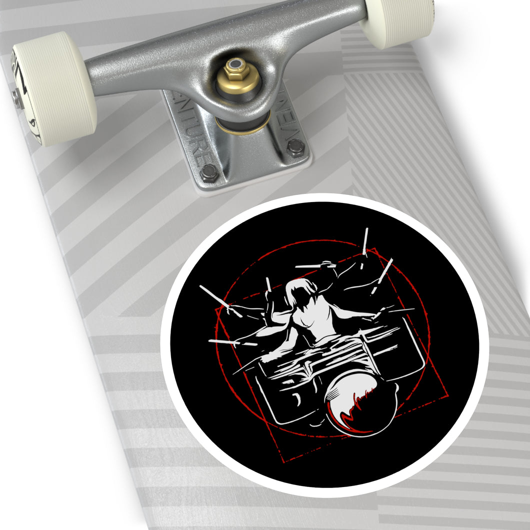 Symmetrical Drumming V24 - Round Stickers, Indoor\Outdoor