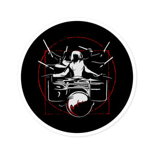 Symmetrical Drumming V24 - Round Stickers, Indoor\Outdoor