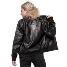 Load image into Gallery viewer, Symmetrical Drumming V24 - Embroidered Unisex Leather Bomber Jacket
