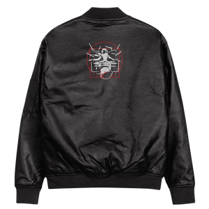 Symmetrical Drumming V24 - Embroidered Unisex Leather Bomber Jacket