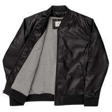 Load image into Gallery viewer, Symmetrical Drumming V24 - Embroidered Unisex Leather Bomber Jacket
