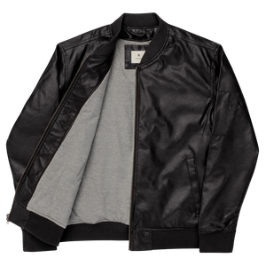 Symmetrical Drumming V24 - Embroidered Unisex Leather Bomber Jacket