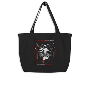 Symmetrical Drumming V24 - Large Organic Tote Bag