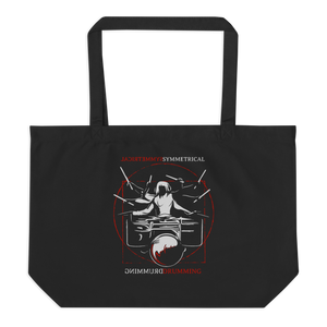 Symmetrical Drumming V24 - Large Organic Tote Bag