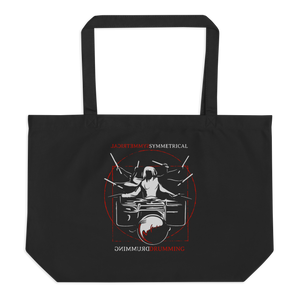 Symmetrical Drumming V24 - Large Organic Tote Bag