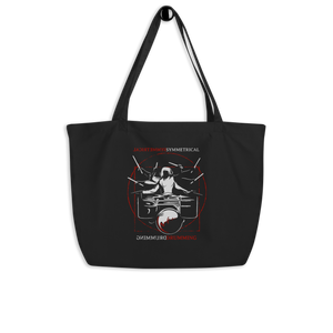 Symmetrical Drumming V24 - Large Organic Tote Bag