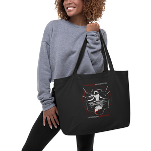 Symmetrical Drumming V24 - Large Organic Tote Bag