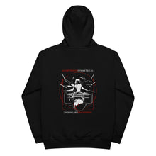 Load image into Gallery viewer, Symmetrical Drumming V24 - Embroidered Unisex Premium Eco Hoodie (F &amp; B)
