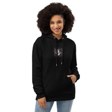 Load image into Gallery viewer, Symmetrical Drumming V24 - Embroidered Unisex Premium Eco Hoodie (F &amp; B)
