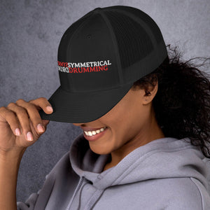 Symmetrical Drumming V24 (Text Only Vers) - Embroidered Trucker Cap