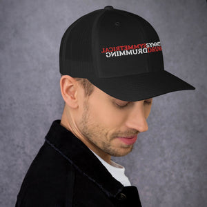 Symmetrical Drumming V24 (Text Only Vers) - Embroidered Trucker Cap