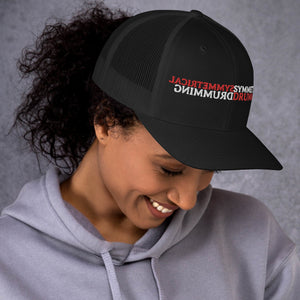 Symmetrical Drumming V24 (Text Only Vers) - Embroidered Trucker Cap