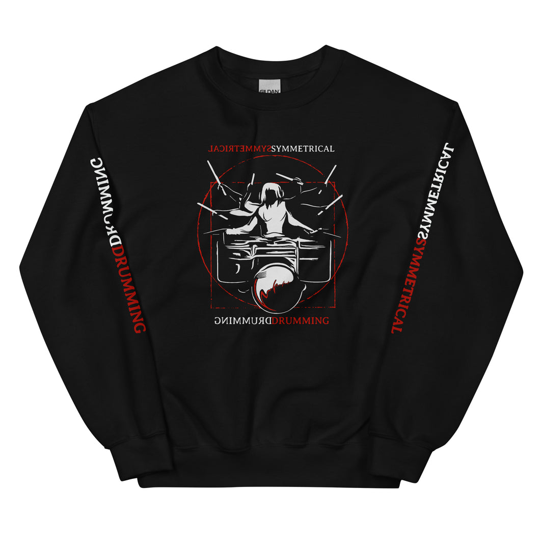 Symmetrical Drumming V24 - Unisex Sweatshirt (Front/Back/Sleeves print)