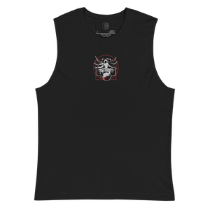 Symmetrical Drumming V24 - Embroidered Unisex Muscle Shirt