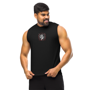 Symmetrical Drumming V24 - Embroidered Unisex Muscle Shirt