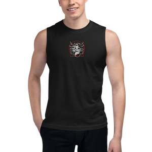 Symmetrical Drumming V24 - Embroidered Unisex Muscle Shirt