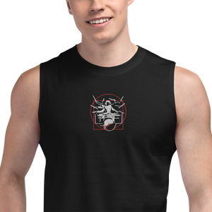 Symmetrical Drumming V24 - Embroidered Unisex Muscle Shirt