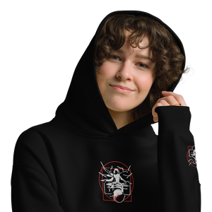 Symmetrical Drumming V24 - Unisex Embroidered 'Oversized' Hoodie (F & S)