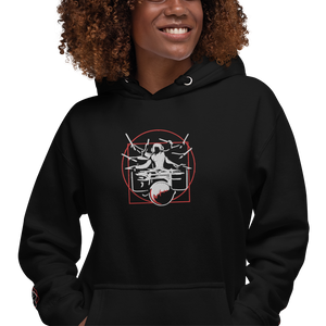 Symmetrical Drumming V24 - Embroidered Unisex Hoodie