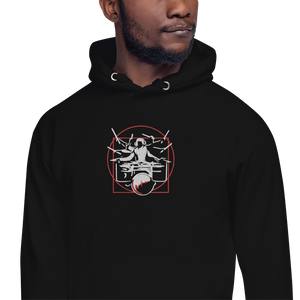 Symmetrical Drumming V24 - Embroidered Unisex Hoodie